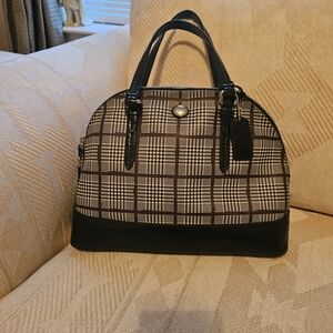 NWOT Coach plaid Black and Brown Women's Handbag
